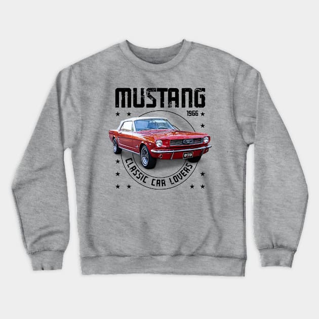 Classic Car Mustang 1966 Crewneck Sweatshirt by cecatto1994